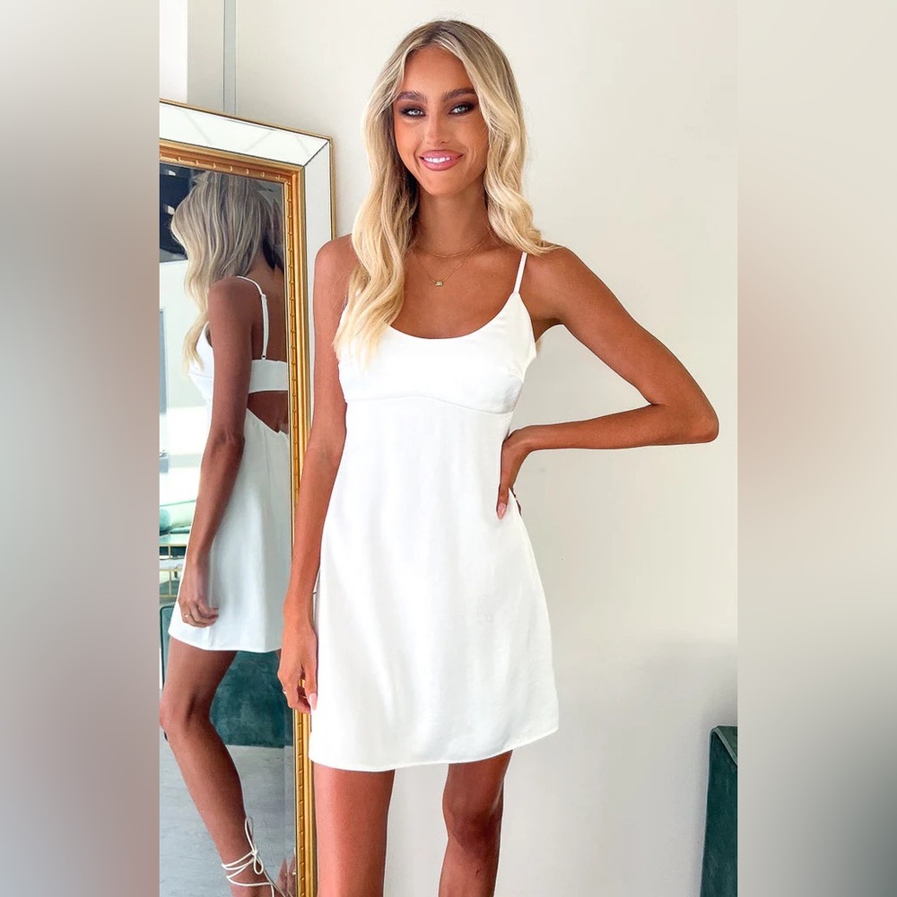 Beginning Boutique Clary White Sarin Mini Dress
